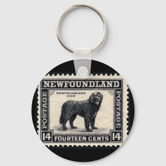 Newfoundland Hund Gifts Nyckelring (Framsida)