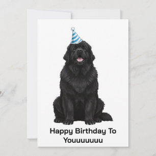 Newfoundland Hund Glad Födelsedag Till Diggggg Kor Inbjudningar