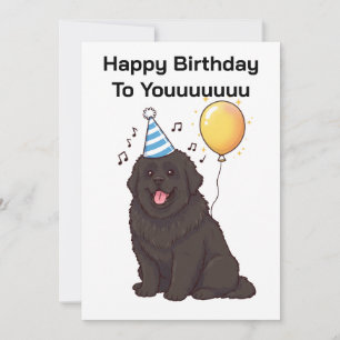 Newfoundland Hund Glad Födelsedag Till Diggggg Kor Inbjudningar