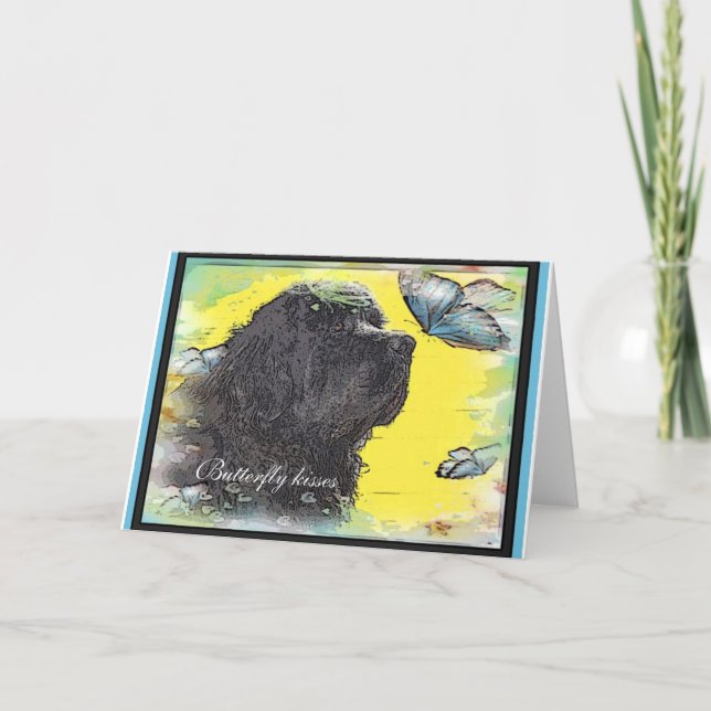 Newfoundland Hund Greeting Card Kort (Framsida)