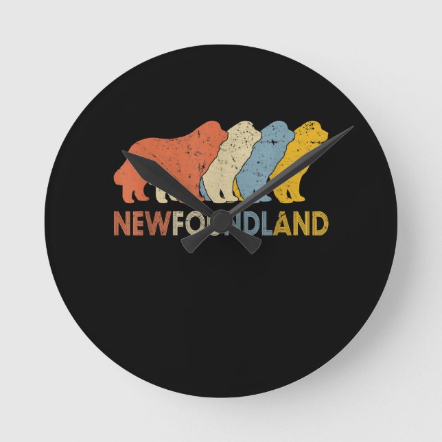 Newfoundland hund | hundälskare | valentineser rund klocka (Framsida)