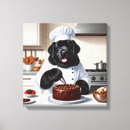 Newfoundland Hund Icing Cake Canvastryck