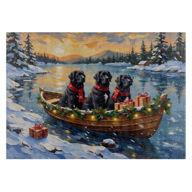 Newfoundland Hund Jul Båt Semester (Framsidan)