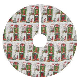 Newfoundland Hund jul Julgransmatta Borstad Polyester