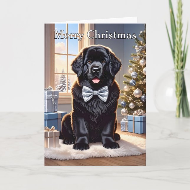 Newfoundland Hund jul Kort (Framsida)