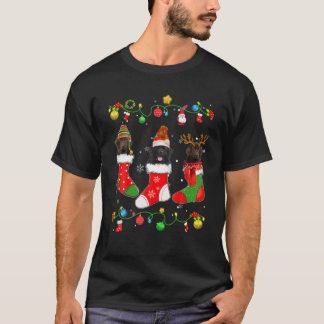 Newfoundland Hund jul Ljus Julafton Pajama Hund T Shirt