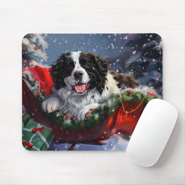 Newfoundland Hund jul Musmatta (Med mus)