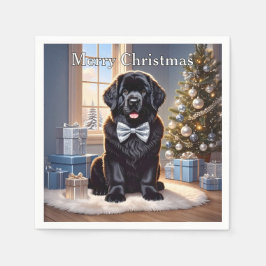 Newfoundland Hund jul Pappersservett
