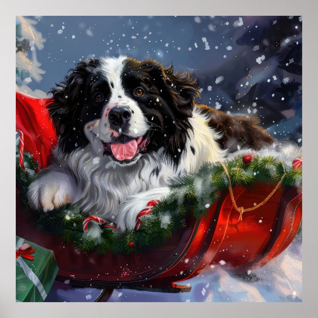 Newfoundland Hund jul Poster (Framsidan)
