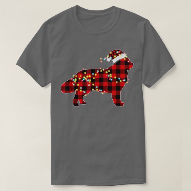 Newfoundland Hund jul Red Play Pajamas T Shirt (Design framsida)