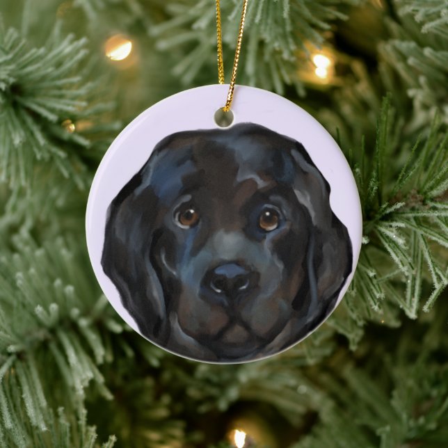 Newfoundland Hund    Julgransprydnad Keramik (Träd)