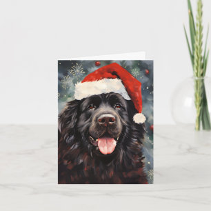 Newfoundland hund Julpenselmålning Kort