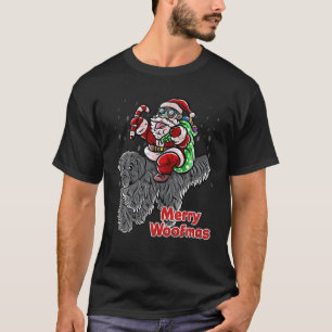 Newfoundland Hund Jultomten Hat God jul X T Shirt