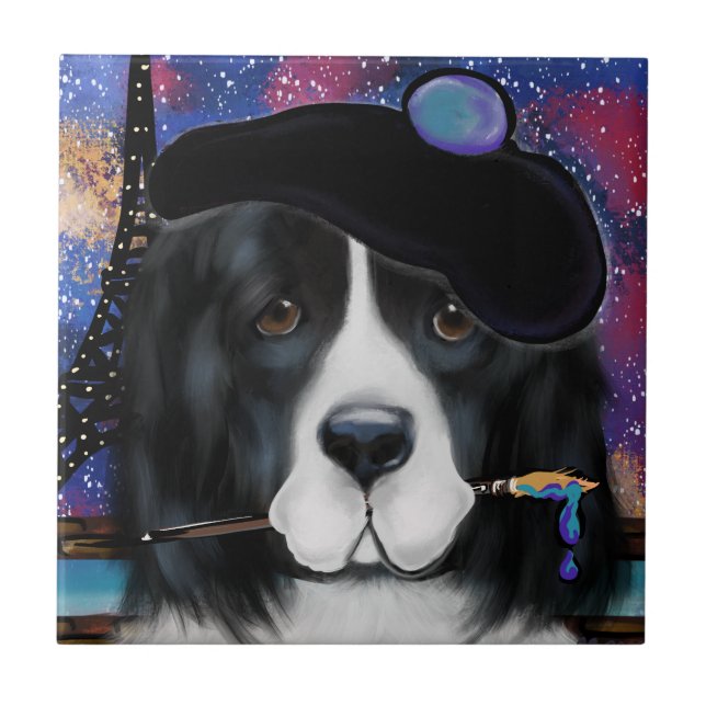 Newfoundland Hund Kakelplatta (Framsidan)