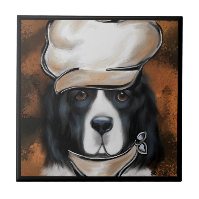 Newfoundland Hund Kakelplatta (Framsidan)