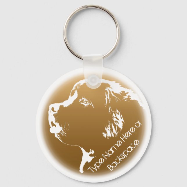 Newfoundland Hund Keychain Newfoundlander Art Gift Nyckelring (Framsida)