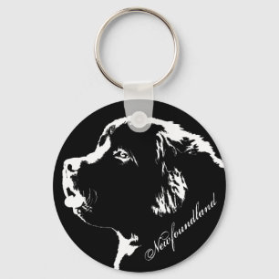 Newfoundland Hund Keychain Newfoundlander Valp Gif Nyckelring