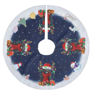 Newfoundland Hund Låt det snöa Julgransmatta Borstad Polyester