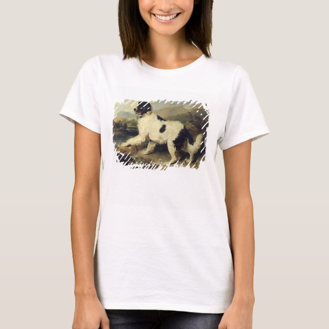 Newfoundland Hund Lejon, 1824 (olja på arbetsyta) Tee Shirt (Framsida)