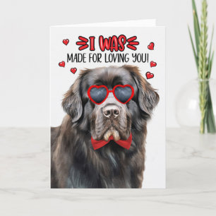 Newfoundland Hund Made for Loving You Valentine Helgkort