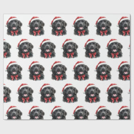 Newfoundland Hund med Tomtehatt Presentpapper