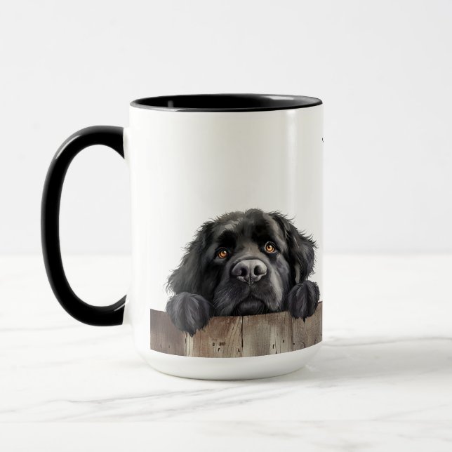 Newfoundland Hund Mugg (Vänster)