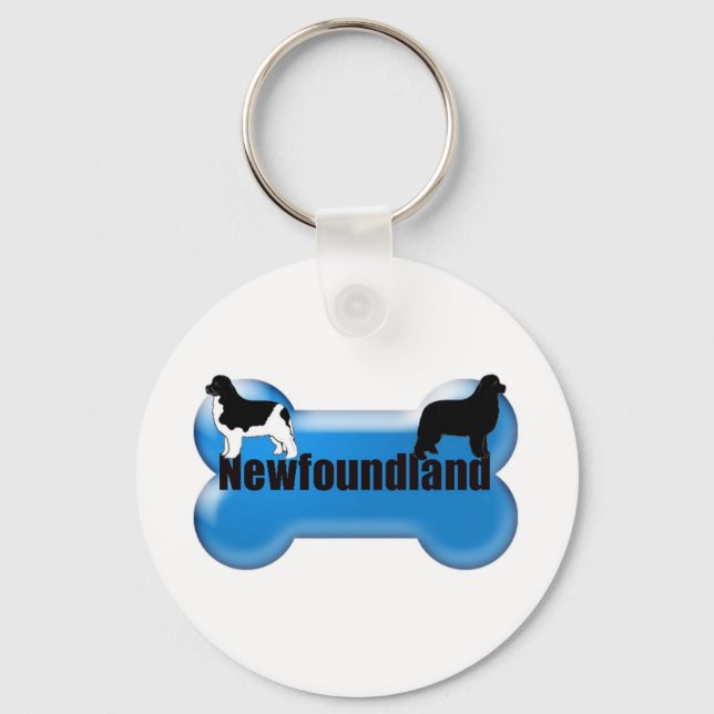 Newfoundland Hund Nyckelring (Framsida)