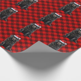 Newfoundland Hund och Red Helgdag Play jul Presentpapper