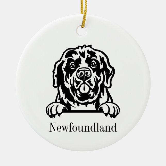 Newfoundland hund ornament (Framsidan)