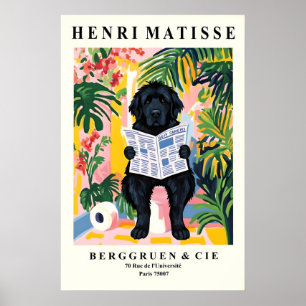 Newfoundland Hund på Toalett Tryck - Matisse Stil