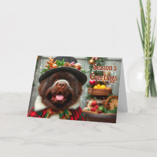 Newfoundland Hund Pappa jul Card Helgkort