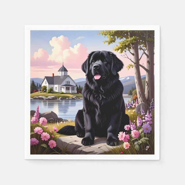 Newfoundland Hund Pappersservett (Framsidan)