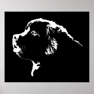 Newfoundland Hund Print Hund Art Poster gåvor