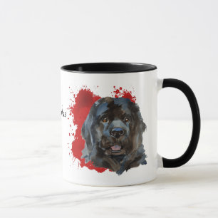 Newfoundland Hund Red Abstrakt Background Mugg
