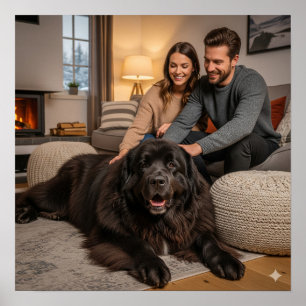 Newfoundland Hund Relaxing Poster