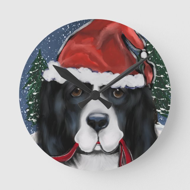 Newfoundland Hund Rund Klocka (Framsida)