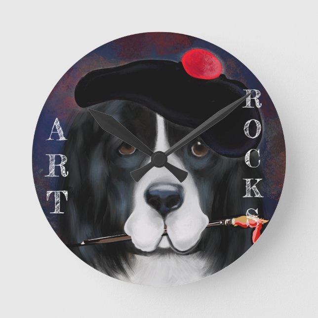 Newfoundland Hund Rund Klocka (Framsida)