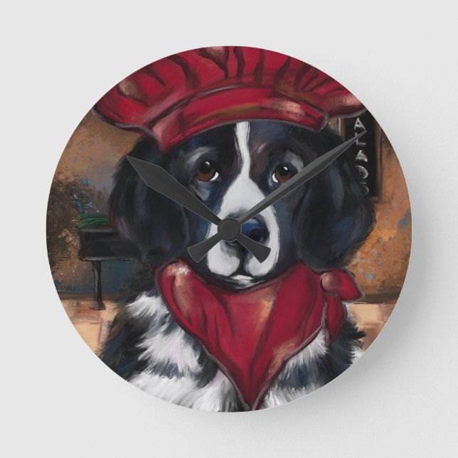 Newfoundland Hund Rund Klocka (Framsida)