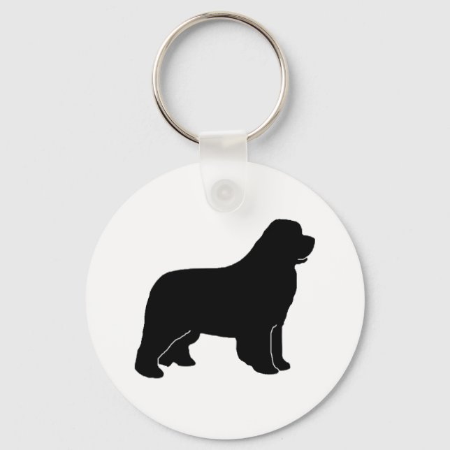 Newfoundland hund silhouette nyckelring (Framsida)