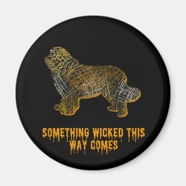 Newfoundland Hund Silhouette Roligt Halloween Magn Magnet