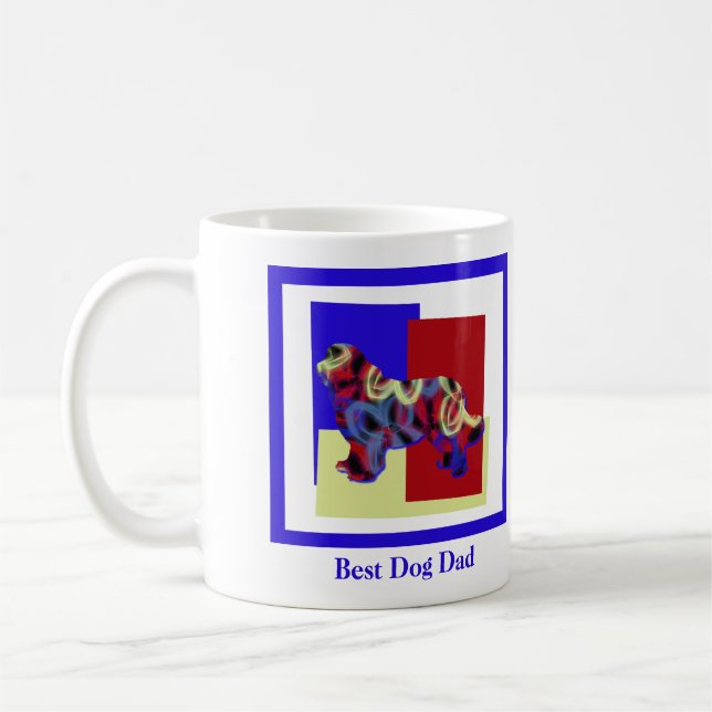 Newfoundland Hund Silhouette TRBY Fars dag Kaffemugg (Vänster)