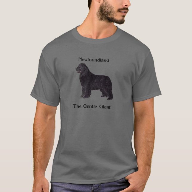 Newfoundland hund stillajätten t shirt (Framsida)