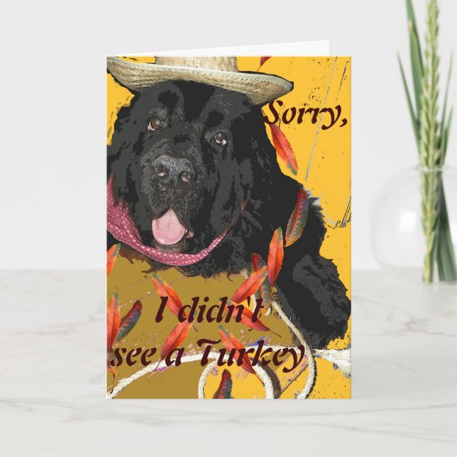 Newfoundland Hund Thanksgiving Card Helgkort (Framsida)