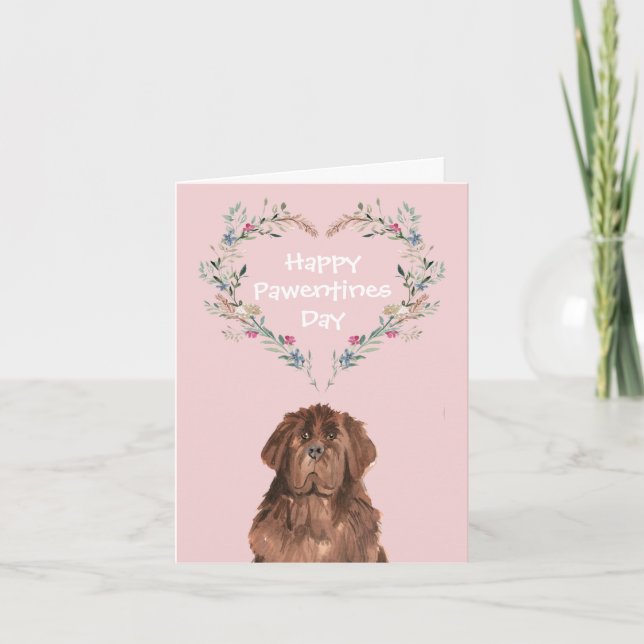 Newfoundland Hund Valentiner Helgkort (Framsida)