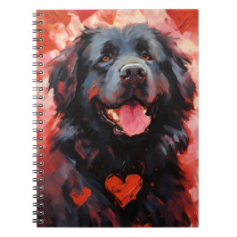 Newfoundland hund Valentines day Anteckningsbok