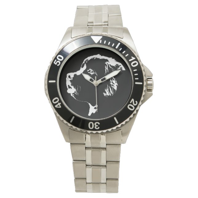 Newfoundland Hund Watch Newfoundland Wrist Watch Armbandsur (Framsida)