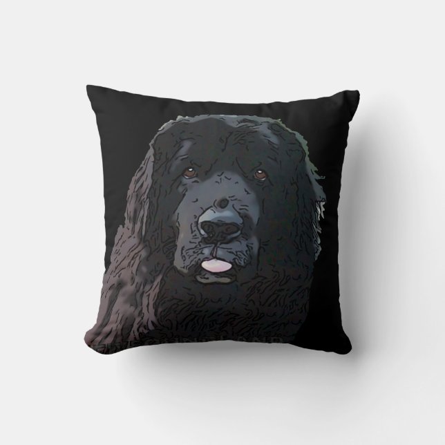 Newfoundland hunddekorativ kudde (Framsida)