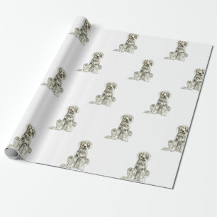 Newfoundland hundgåva som slår in papper presentpapper