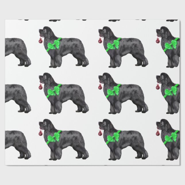 Newfoundland hundjul som slår in papper presentpapper (Seam)