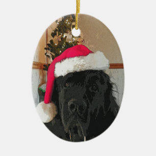 Newfoundland hundprydnad julgransprydnad keramik